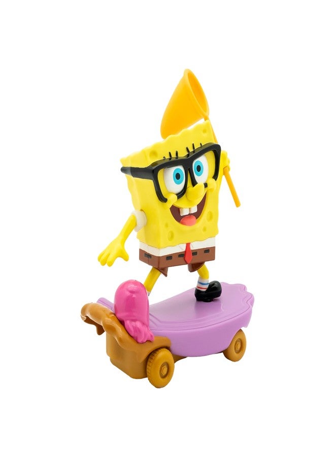 Spongebob Squarepants Jelly Fishin Gliders - 5 in Spongebob Pull-Back Racing Toy with Action Net, Fast Motion & Undersea Adventure Play for Kids Ages 3+ - Image 1